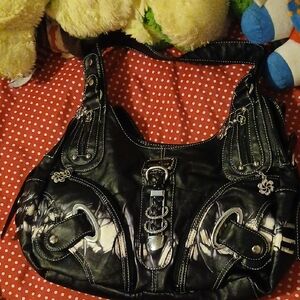 Angel Kiss Black and White Shoulder Bag